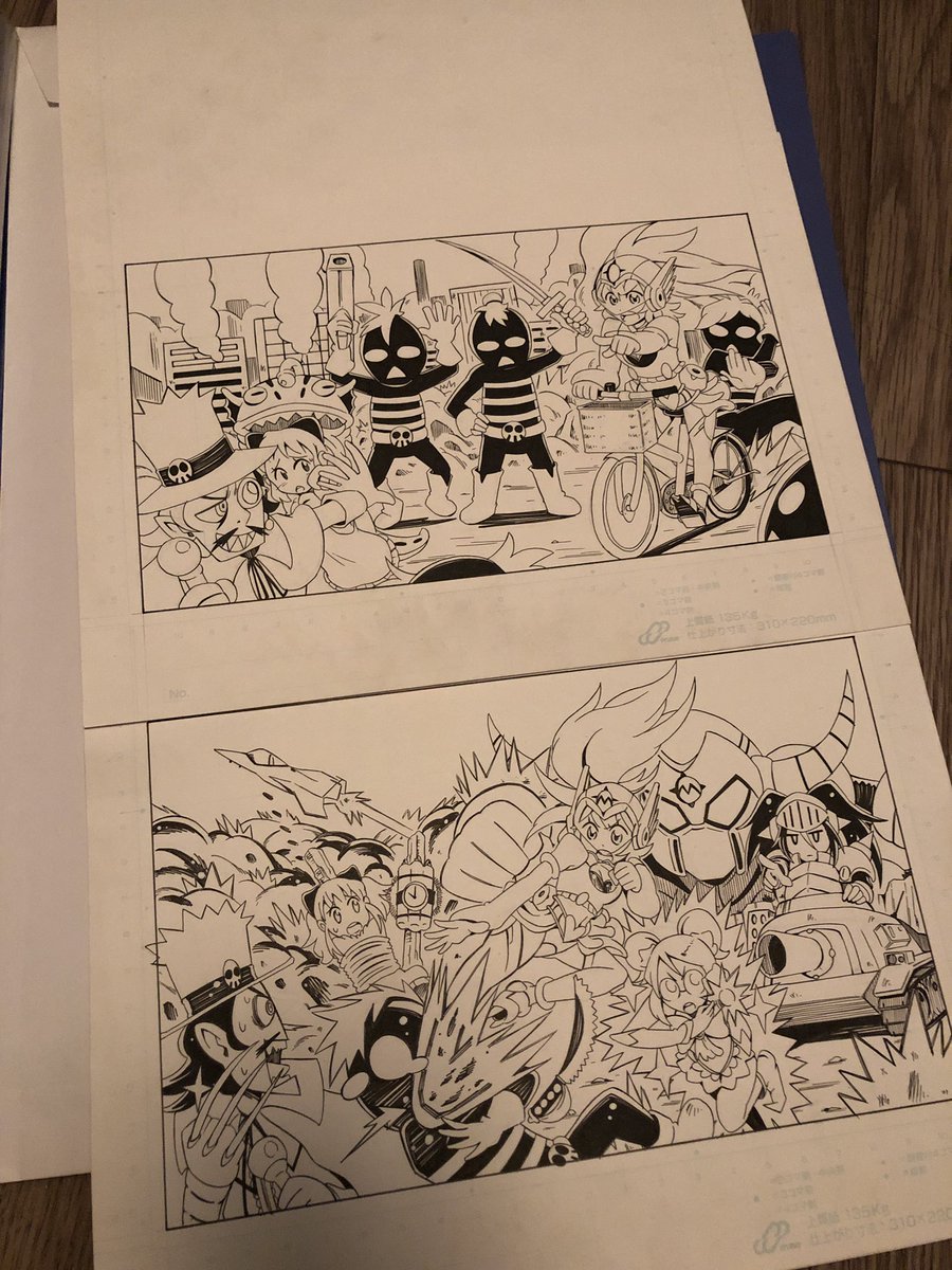 昔商業誌に描いた間違い探しイラストの原画。凄く楽しかった思い出。しかし未だに原稿料は振り込まれていない。 