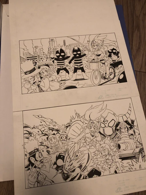 昔商業誌に描いた間違い探しイラストの原画。凄く楽しかった思い出。しかし未だに原稿料は振り込まれていない。 