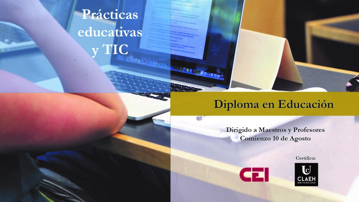 Prácticas educativas y TICs

Por la emergencia sanitaria la edición 2020 se va a desarrollar en VIVO por Zoom.
Diploma de 120 horas
3 webinars
24 horas de clases directas

cei.edu.uy/web/index.php?…