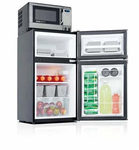dorm fridge with freezer and microwave
