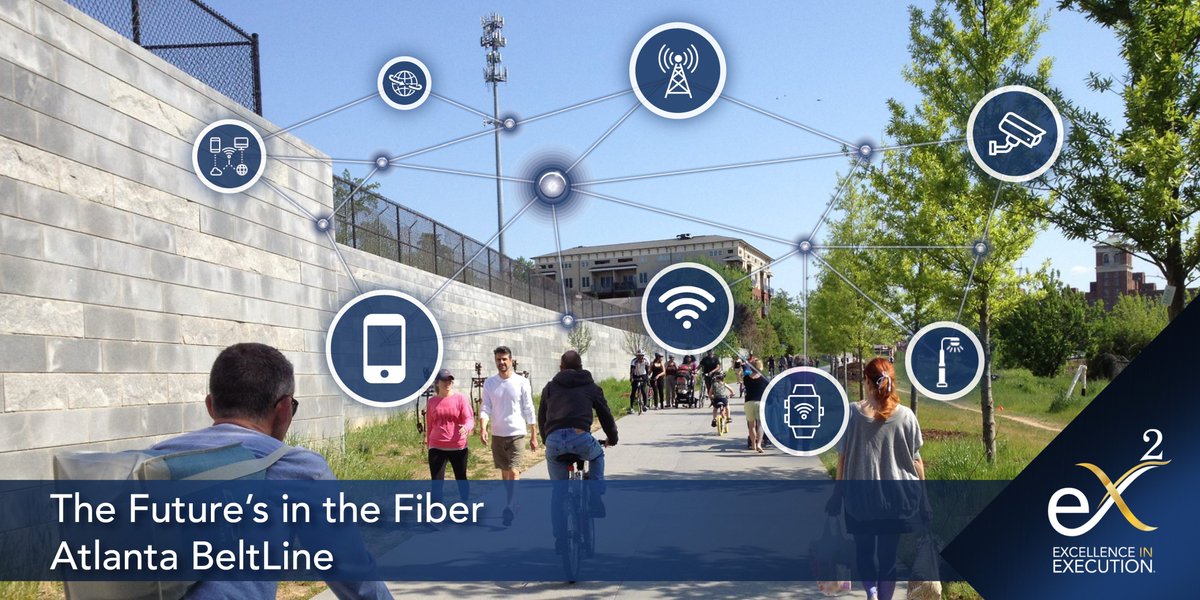 #BroadbandExpansion, #WirelessBackhaul and #Fiber to the Tower are just some of the connectivity options along the @AtlantaBeltLine. Contact marketing@ex2technology.com to learn about your connection opportunities. #TheFutureIsInTheFiber