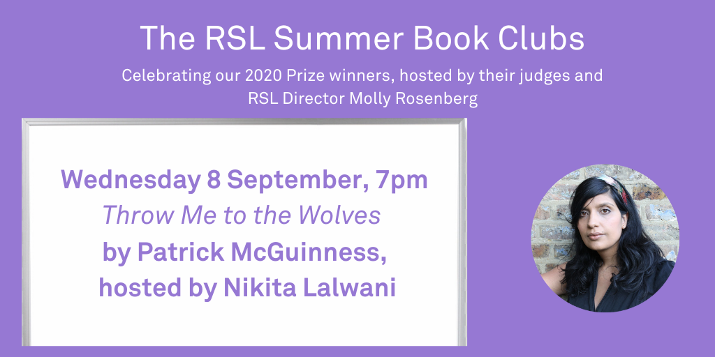 RSLiterature's tweet photo. Wednesday 8 September, 7pm – The Encore Award Book Club, discussing #ThrowMeToTheWolves by @padrigmcg, hosted by 2020 judge and author Nikita Lalwani.
FREE for members, £5 non-members, Book-and-ticket option supported by @Bookishcrick: https://t.co/b1hbYZKHOr https://t.co/xJaxQpTqOc