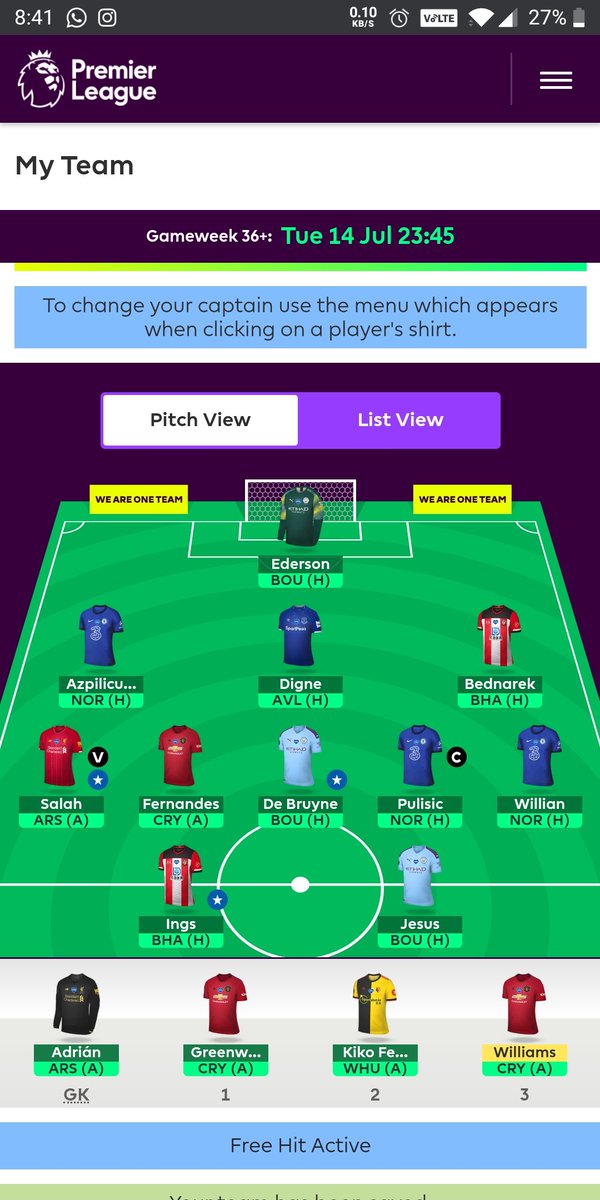 harshshukla59's tweet image. How does this look?

Free hit active and need suggestions.

Want to capitalise on the free hit.

@OfficialFPL @FPL_Partridge @LetsTalk_FPL @FPLStatus @FPLHints #FPL @FFScout @FantasyFootyFix