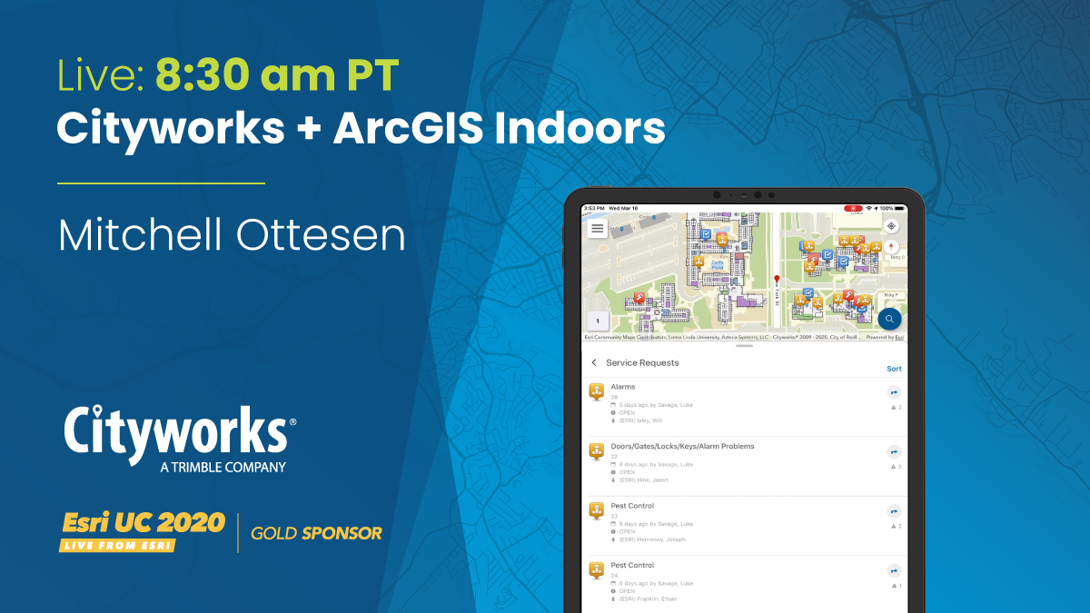 cityworks's tweet photo. Our #EsriUC live demo on Cityworks and #ArcGIS Indoors is starting soon! You won't want to miss this one. @CityworksMitch https://t.co/gvFhi8eyh7