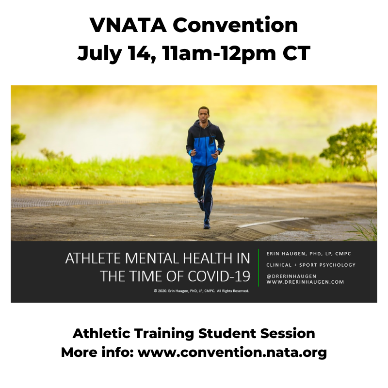 DrErinHaugen's tweet image. Join us TODAY at #VNATA2020 for an ATSS presentation on #AthleteMentalHealth I'll be there to answer questions!

11am to 12pm CT...registration is FREE for athletic training students

To register, visit convention.nata.org #AT4ALL
