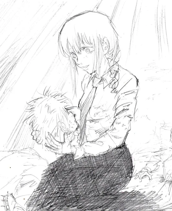 夜に絵を描くのはいけない事ですね。 #チェンソーマン 