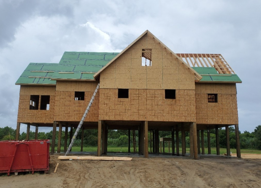 CCCOBX's tweet photo. Framing is close to wrapping up at the Hester cottage, next up rough-in and siding!
#obxbuilder #residentialframing #cedarshingles #manteoNC #pilingfoundation #elevatedhome
— in Manteo, North Carolina. https://t.co/aB6ZAUMjYX