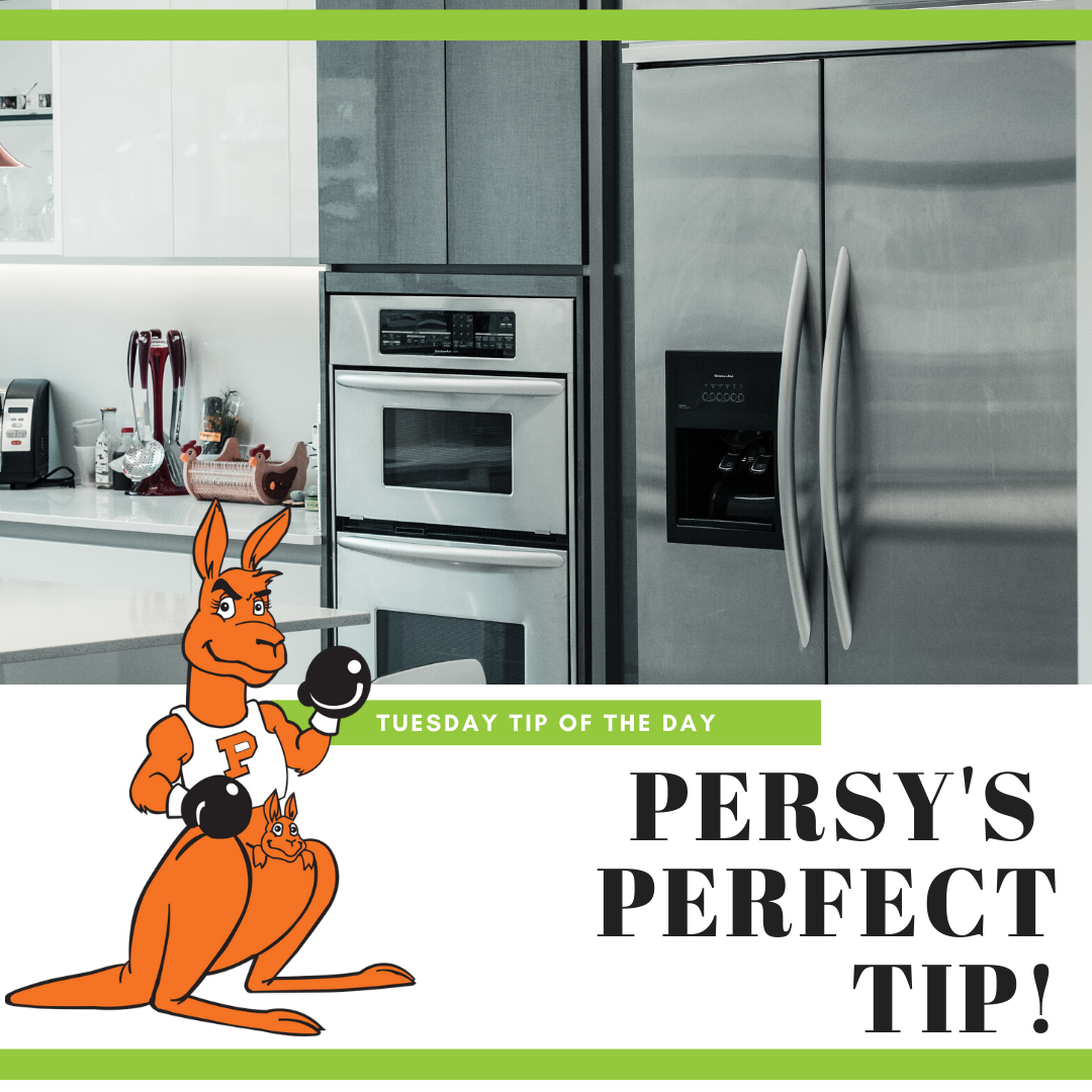 PERSY'S TIP: When storing electrical appliances be sure they are completely dry—defrost freezers and refrigerators, and drain washing machines completely. Freezers and refrigerators should be stored with the door slightly open.