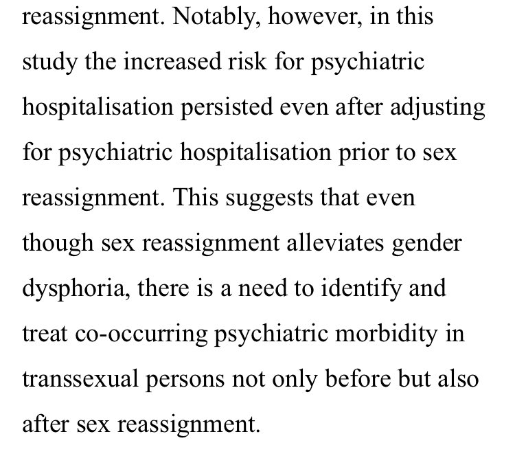 The study the infographic cites is showing that trans people had higher rates of hospitalization for mental illness, suicide, and death overall than non-trans people. That tracks with most data we have that suggests that trans people struggle because of discrimination.