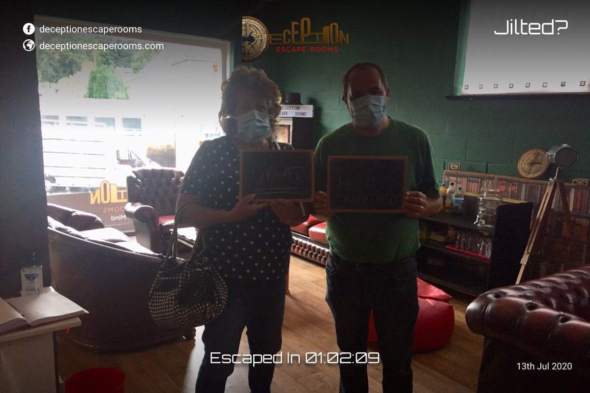 DeceptionRooms's tweet photo. Super game guys, so glad to see you again, enjoy the rest of your stay. #couplesgoals #covidsafe #WearMasks #booknow #onlinebooking #families #play2gether #matlockfun #kidsactivities https://t.co/JlDGZKDFBQ