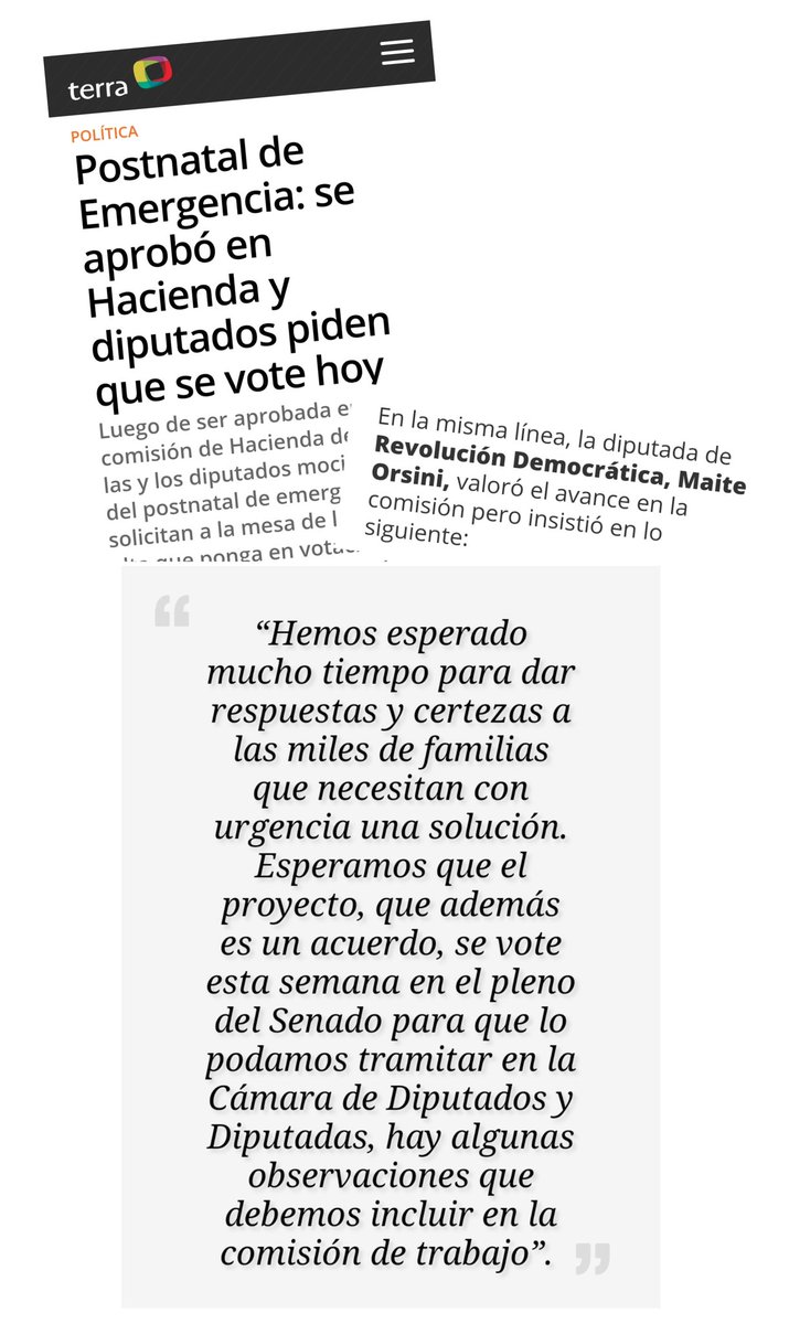 MaiteOrsini's tweet photo. Avanza la #LicenciaPostnatalDeEmergencia en hacienda. Esperamos que se vea hoy en la sala del @Senado_Chile. ¡No podemos seguir esperando! El proyecto es urgente. https://t.co/e1PTh6eMZH