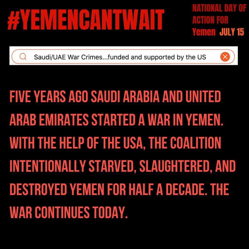 We’re answering Yemeni Alliance Committee’s (@Jehan_Hakim) call for a National Day of Action for Yemen to demand US Congress stop the war on Yemen immediately and restore @USAID for the region! Join us tomorrow all day on social media! #YemenCantWait #Yemen #StopArmingSaudi