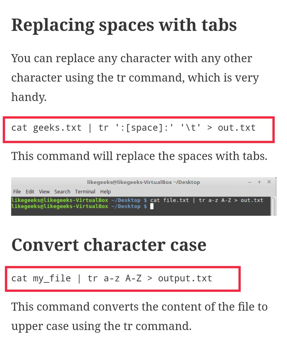 linuxtipss's tweet image. TR command Example
*Replacing Spaces with Tabs
*Convert Character Case

#linuxtips #linuxcommand #example #linux #command #commandexample #tr #trcommand #linuxtipsntutorils #tips #cloudserver #linuxserver #server #servercommand #aws #webserver #shellscript