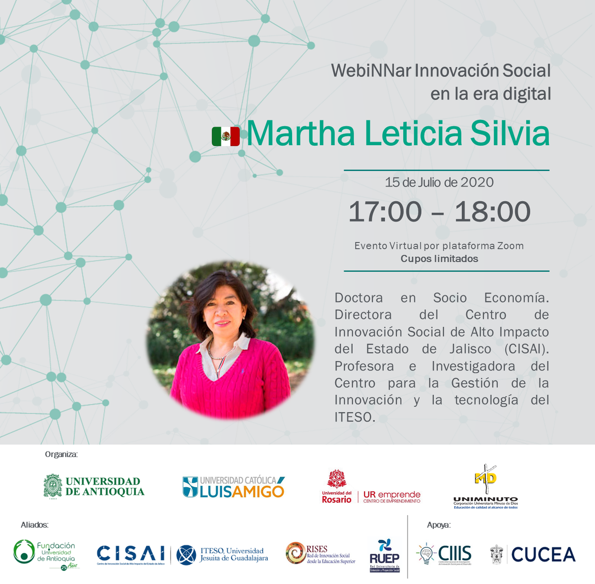 edesi_ibero's tweet photo. #EDESI_Invita a que seas parte del #WebiNNar "La Innovación Social en la era digital"
¿Cuándo y Dónde?
15 de julio 2020 / A través de ZOOM 👇🏽 https://t.co/rK0asEv6Ze
#Innovación #EmprendimientoSocial #InnovaciónSocial #Desafíos #Emprendimiento #DigitalTransformation https://t.co/pbVdsGEIit