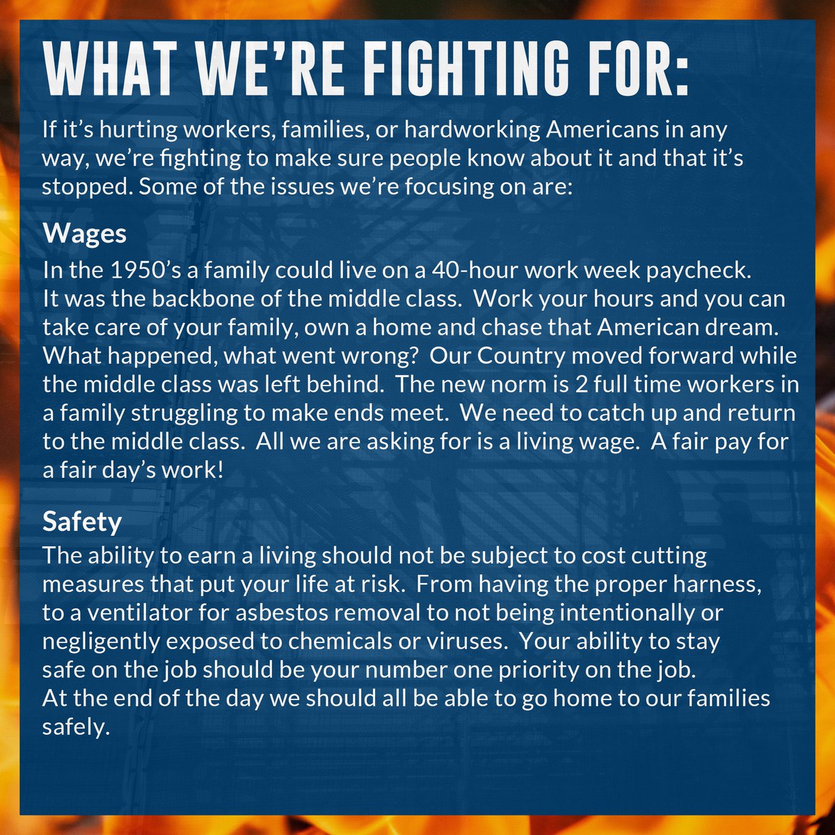 WUFSite's tweet photo. Workers are under #fire 🔥 in every state in the nation in different ways and from different groups - we're going to be making sure #workers 🧑‍🏭👷👨‍💼 know what's happening and who's doing it. Want to know more about WUF? Check out these images: https://t.co/zA3RthYdN9