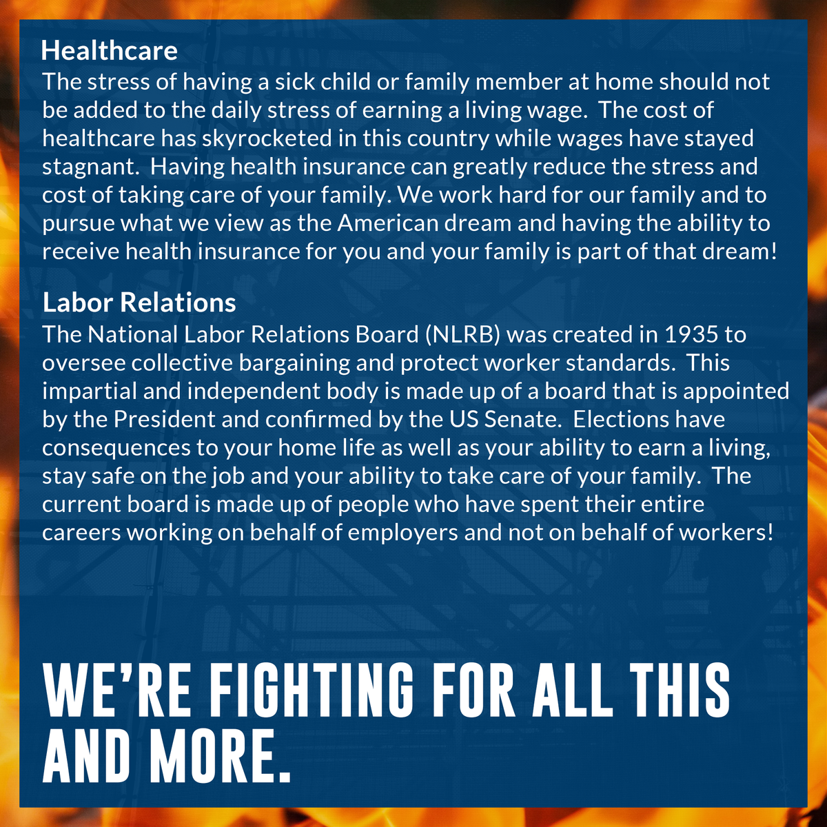 WUFSite's tweet photo. Workers are under #fire 🔥 in every state in the nation in different ways and from different groups - we're going to be making sure #workers 🧑‍🏭👷👨‍💼 know what's happening and who's doing it. Want to know more about WUF? Check out these images: https://t.co/zA3RthYdN9