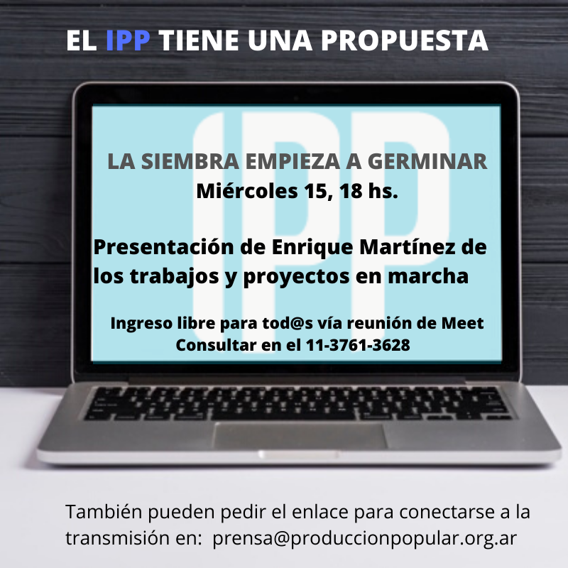 IPPccolectiva's tweet photo. Mañana, miércoles 15, a las 18hs. El IPP presenta sus líneas de trabajo y proyectos vía jitsi. Para conectarse: https://t.co/SzuNYPhzv1 la clave de ingreso: IPP2020 https://t.co/dySiIXF32D