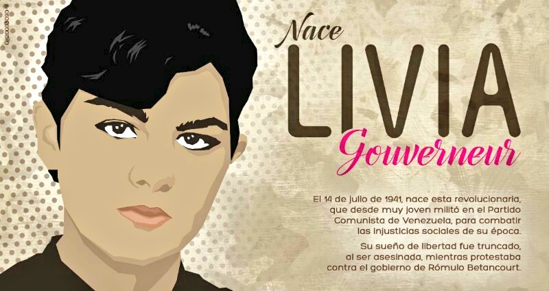 Mtulio21's tweet photo. Hoy conmemoramos los 79 años del natalicio de la heroína y mártir, Livia Gouverneur. Lideresa que con su espíritu combativo luchó por la construcción del Socialismo, convirtiendose en un ejemplo para nuestra Juventud Patriota. #LiviaVive
#PrevenciónEsVida https://t.co/lCMl9aTmNb