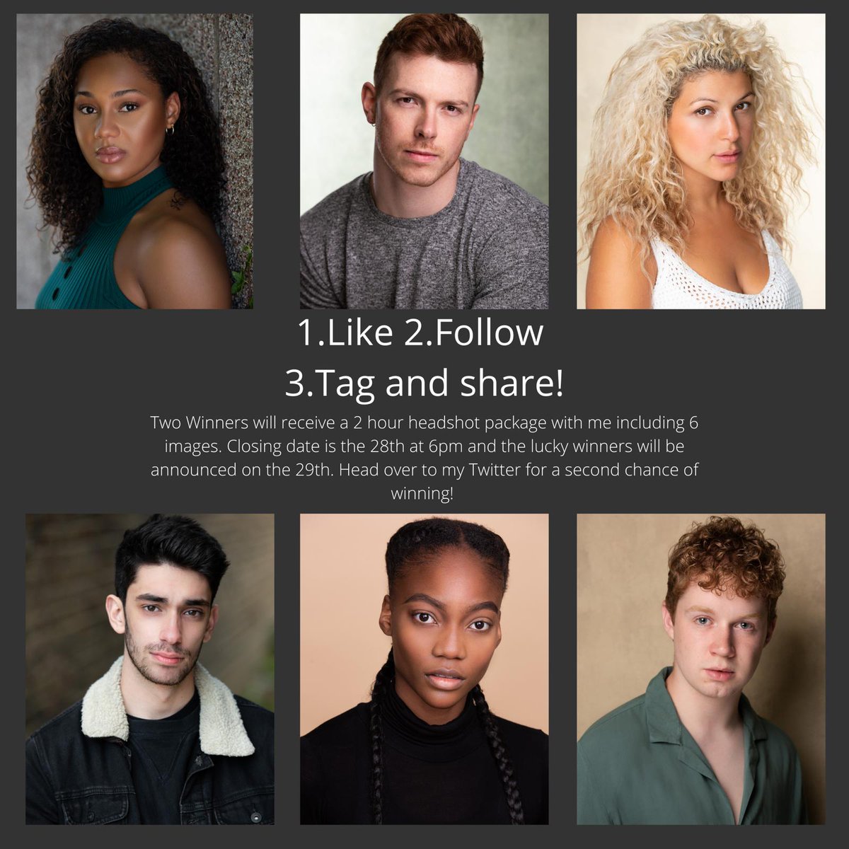 cmrphotography1's tweet photo. BIRTHDAY GIVEAWAY!

Win a 2 hour headshot session with me including 6 retouches! 
I’ll be announcing 2 winners! 

To enter: 
1. Like this tweet.
2. Retweet this tweet.
3. Tag a friend.
3. Follow me.

Closing date 28th July at 6pm 

Goodluck, 

CMR x https://t.co/zziQTV3T9A
