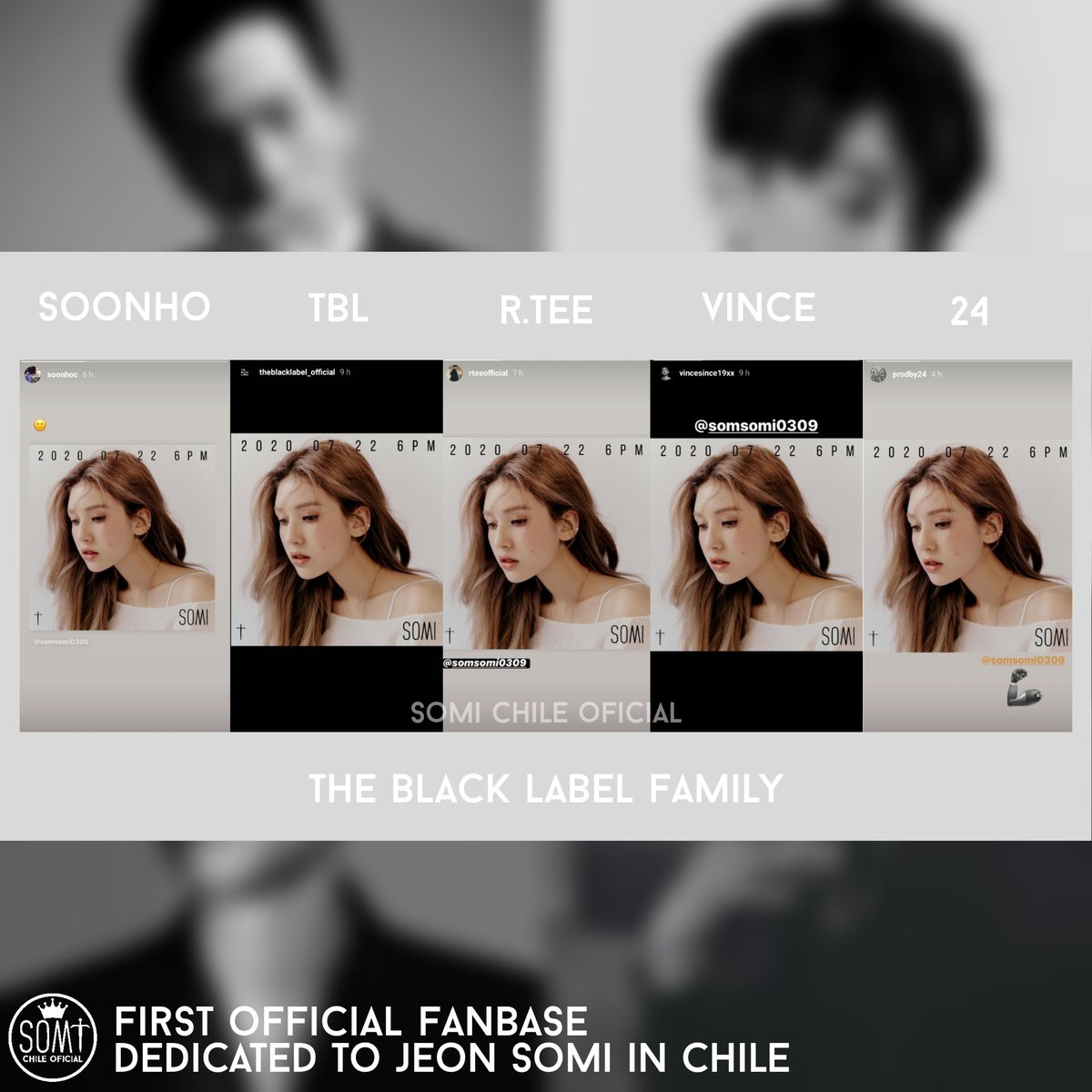 somichileofcl's tweet photo. [⚠️] 200714 | La #TheBlackLabelFamily no se queda atrás, ya que también mostraron su apoyo a #Somi mediante las historias de Instagram.

© theblacklabel_official / vincesince19xx / rteeofficial / prodby24 / soonhoc

#SOMI #JEONSOMI #THEBLACKLABEL 
#소미 #전소미 #더블랙레이블 🦊 https://t.co/bgwtAZiJQ6