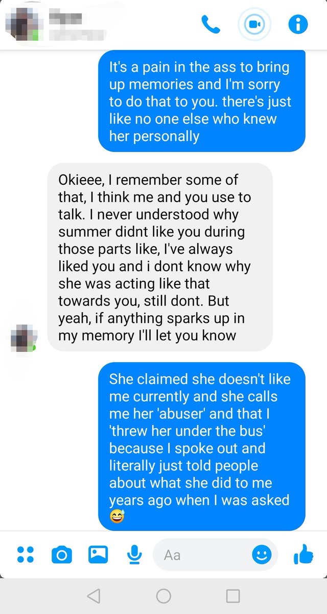 I'm going to slowly start speaking up about my personal experience. it's going to be a whole wild ride I might take a while to put it all together with all the proof. This is coming from one of her ex-bfs, also one of my ex roommates and friend verifying my side. From TODAY.