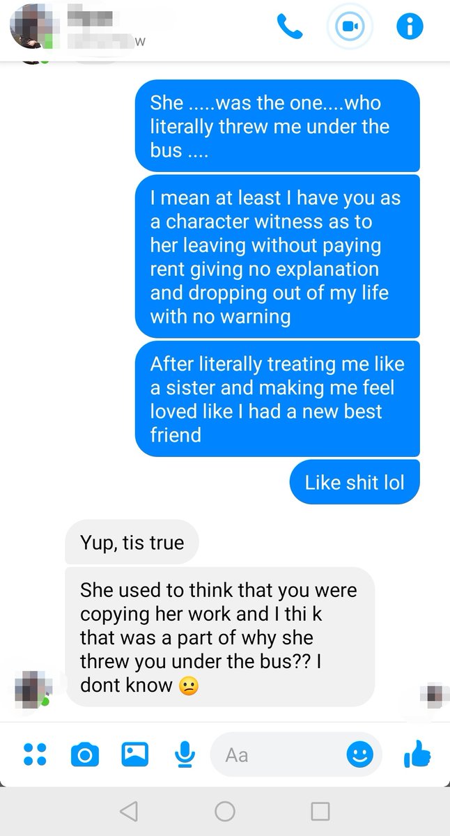 I'm going to slowly start speaking up about my personal experience. it's going to be a whole wild ride I might take a while to put it all together with all the proof. This is coming from one of her ex-bfs, also one of my ex roommates and friend verifying my side. From TODAY.