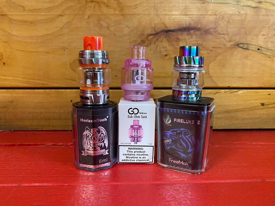 - Horizontech Falcon King 
- Innokin Go Max, Disposable sub-ohm tank  .19ohm 
- Freemax FireLuke 2 

Now Available 🔥