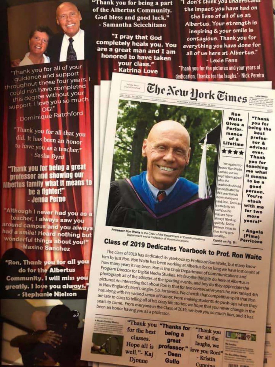 RiskCharlie's tweet photo. Ron was one of the best @AlbertusSocial. He was an outstanding person &amp; could make anyone’s day. He was going through cancer treatment and still showing up to teach our class. I think that says enough about the type of guy that Ron Waite was, relentless. I will miss you. RIP https://t.co/b6VNMy9IvC
