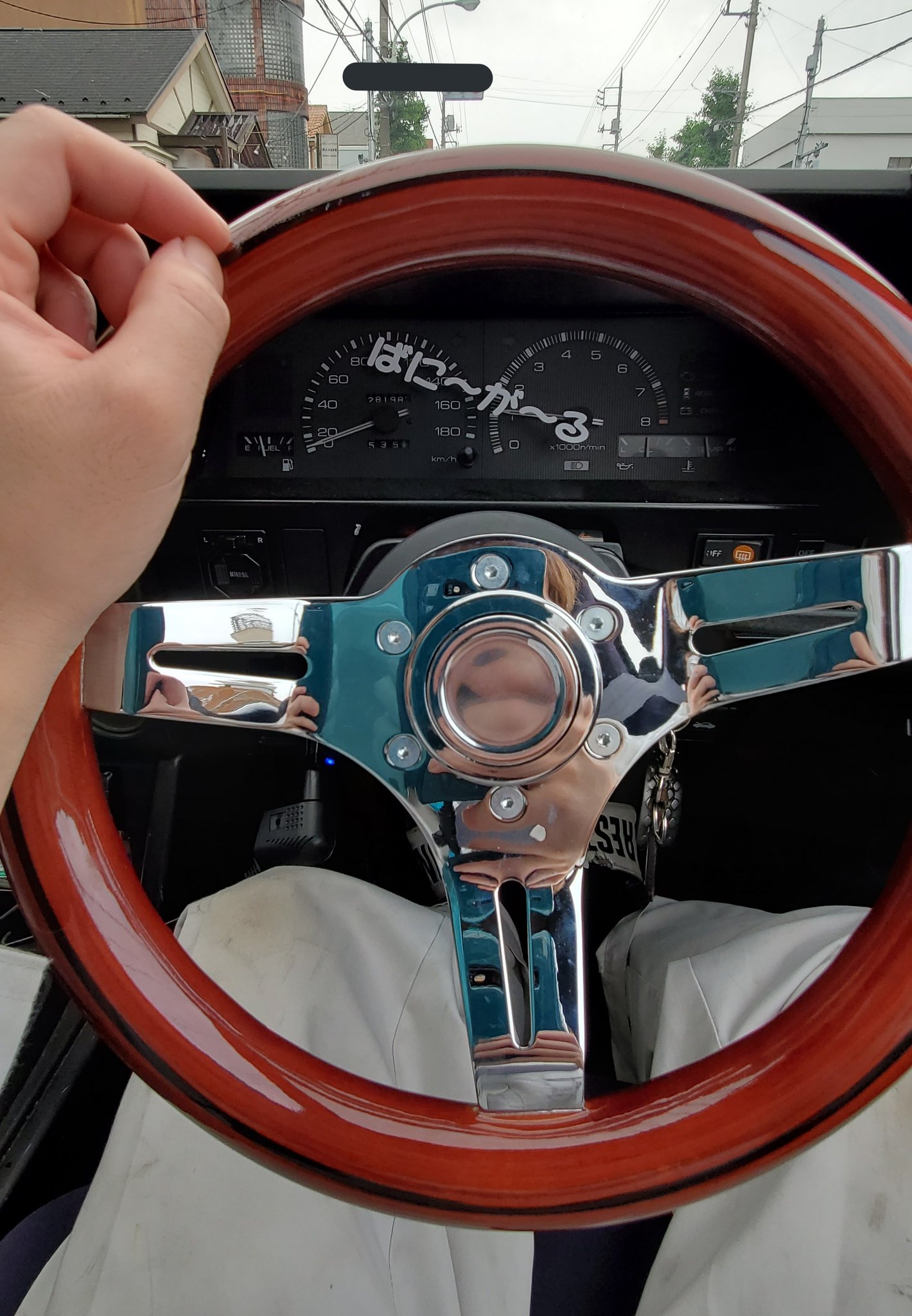 小径ハンドル 完全オリジナル‼️超小径ウッドハンドル‼️23π‼️街道