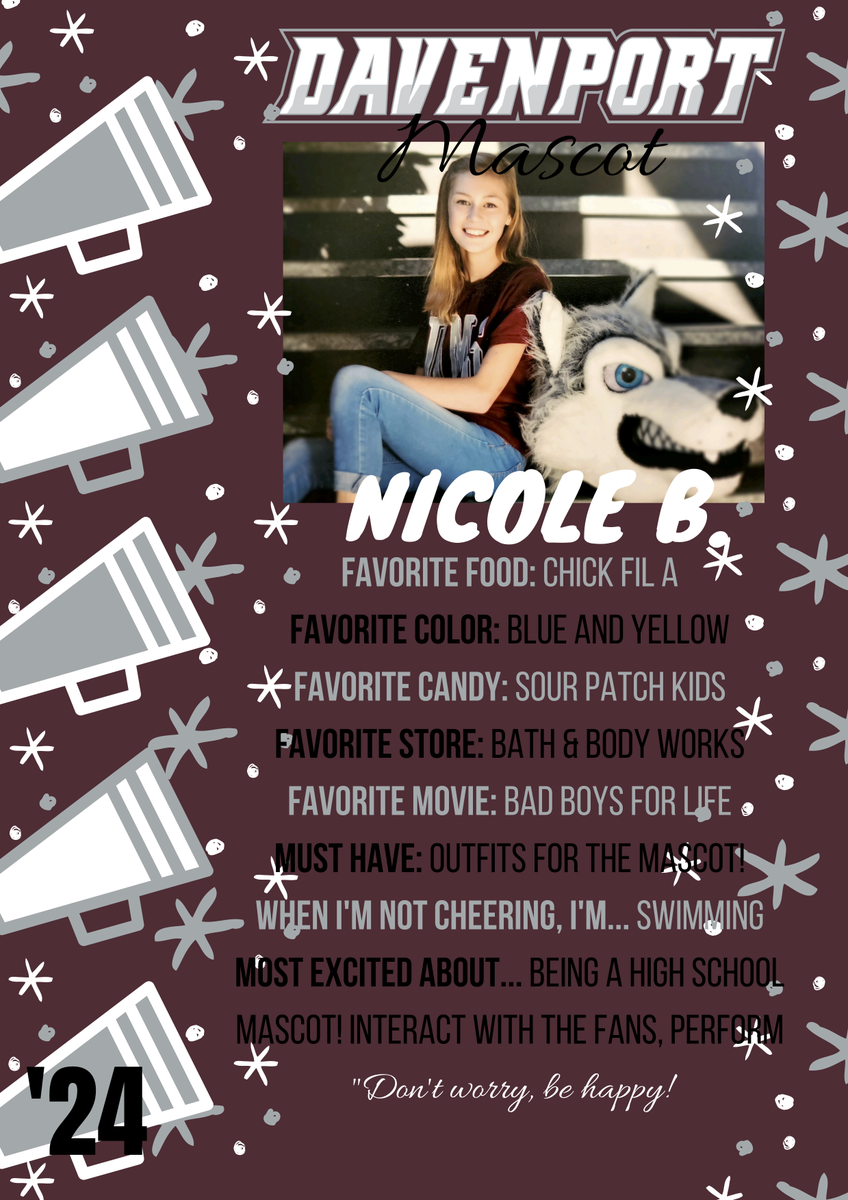 dhs_wolvescheer's tweet photo. Today is the day to meet YOUR very first Davenport High School MASCOTS! Introducing our MASCOTS, Nicole B. & Leigh J.! #dhsMASCOTS #wolfpack #davenportwolves #buildthepack @Davenport_HS @DavenportWolves @BuildThePack https://t.co/VY30EzZg4I