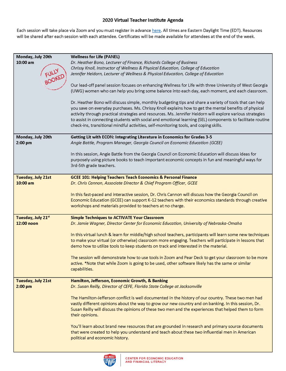 cubegrl's tweet image. Our FREE #K12EconEd #K12PFin @uwgeconed Virtual Teacher Institute is almost at capacity! Sign up TODAY so you don't miss out on a fantastic series of sessions next week. 

Register NOW: forms.gle/SZ5CDhfY6Q4BxS…

#TeachEcon #APEcon #SSchat #EconTwitter #AcademicTwitter