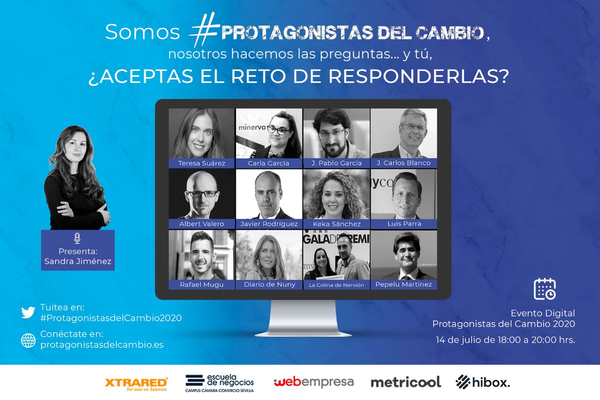 ¡Comienza el evento #ProtagonistasdelCambio2020!

➡️Únete a nosotros en protagonistasdelcambio.es o a través del canal de YouTube de <a href="/ProtagonistasC/">Protagonistas del Cambio</a>: 
youtu.be/-ZaB4mYuZJ4

📲Utiliza #ProtagonistasdelCambio2020 para comentar con nosotros.

#AspiraaMás #MásProtagonistasqueNunca