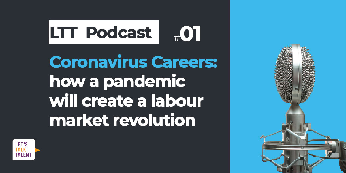 Lets_TalkTalent's tweet photo. Revamped our podcast, and our first episode is up now: https://t.co/F5TUnGqKdR

@ChadiMoussa &amp; @ClaireKoryczan from @Lets_TalkTalent discuss the unprecedented change to our ways of working and the effect on careers as a result of the current pandemic. https://t.co/JZkCJLtUQo