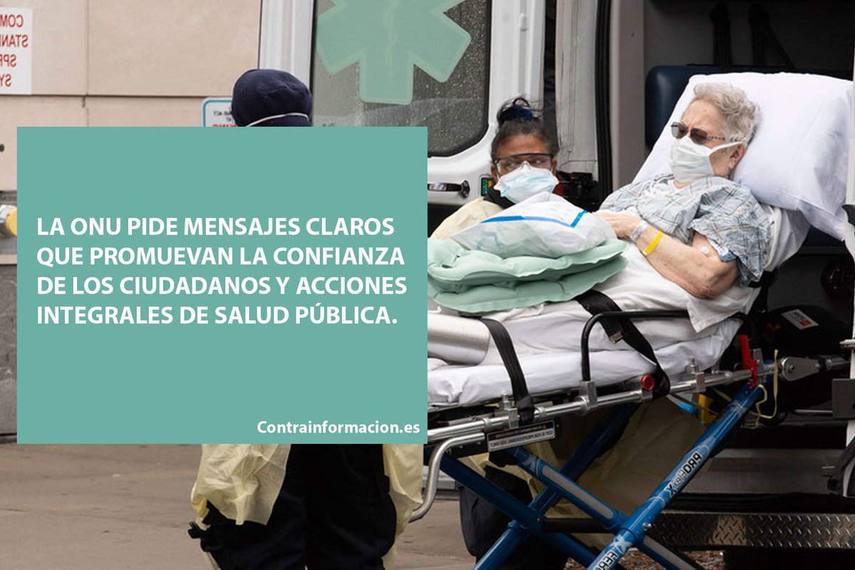 La ONU avisa que son demasiados países los que van en la dirección equivocada respecto a la pandemia de COVID-19.
Volver a la “vieja realidad” no será posible en un futuro cercano, advirtieron los expertos de la agencia de la salud de la ONU.
contrainformacion.es/la-onu-avisa-q…