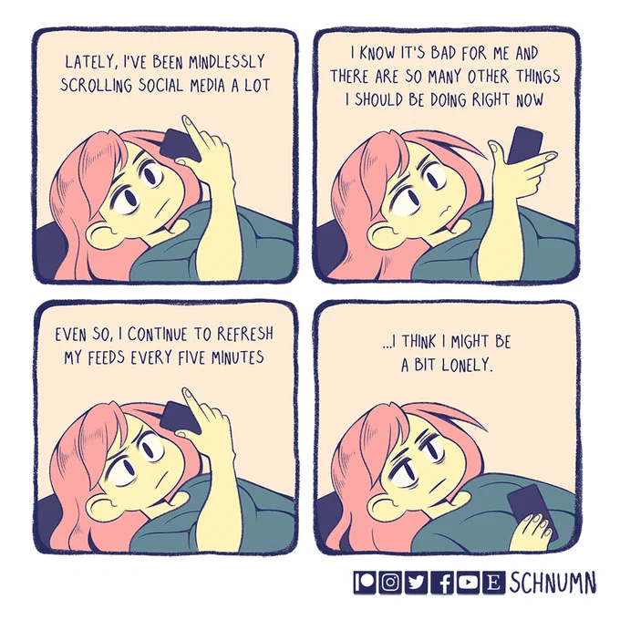 Heyo, I'm Bex! I make introspective comics about my feelings and mental health. I post new comics twice a week! Available for comic work! #PortfolioDay

Portfolio: https://t.co/Gyc6Nfkdy1
Contact: schnumn@outlook.com
Insta: https://t.co/sHaJoOlt8n
Patreon: https://t.co/QuH3rZ6ADb 