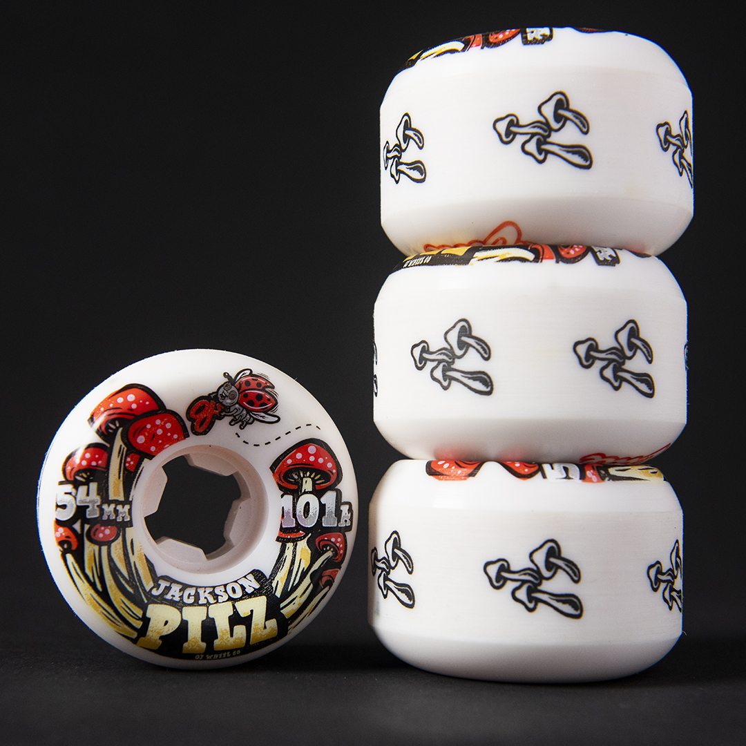 OJWHEELS's tweet photo. Mushy's 🍄 Jackson Pilz 😵
Elite Urethane #PROJs | 54mm, 101a Mini Combo shape are shipping now to you local skate shop. Grab your set of these mind melters today!

https://t.co/xxclB2Fgrb https://t.co/szZPWKnNr1