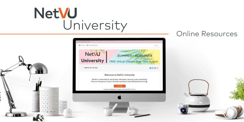 NetVU_Now's tweet photo. Couldn't make a class? We recorded it! Check out NetVU University to find the session you missed here: https://t.co/aX9biHzFCM Need help finding a session? Click the link to learn how to find a class recording: https://t.co/r0j0b1uoCe #NetVUNow #NetVUUniversity #OnlineLearning https://t.co/R1FkRXCDgu