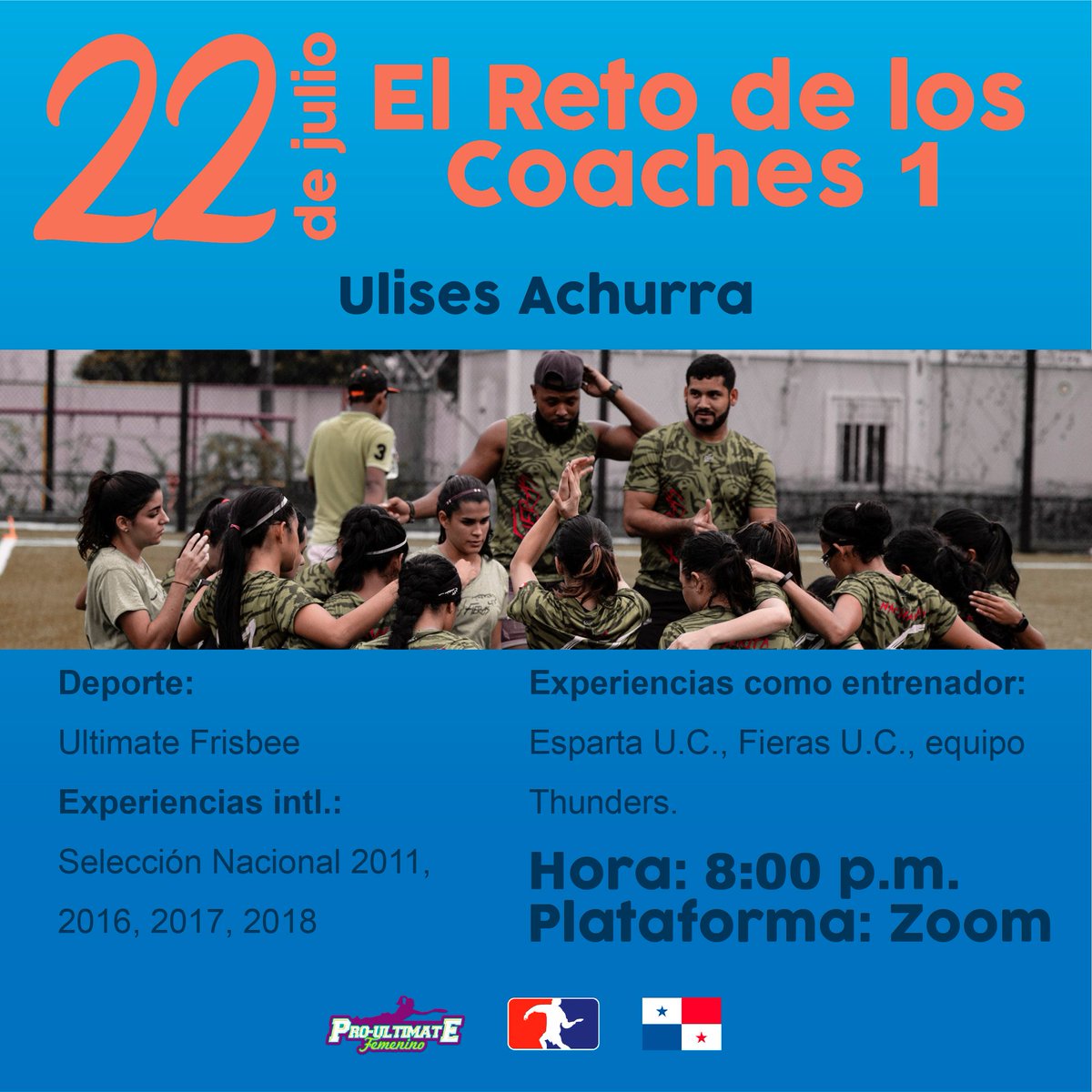 UltimateFemPty's tweet photo. "El Reto de los Coaches - Parte 1" Panelista #1: @ulisesachurra coach de los equipos @fierasultimate y @espartaultimate. Un jugador y coach que se caracteriza por su inigualable pasión y disciplina hacia este deporte. 🧩

#Ultimate: el deporte que nos une - Versión #Femenina" https://t.co/7NklgRPrER