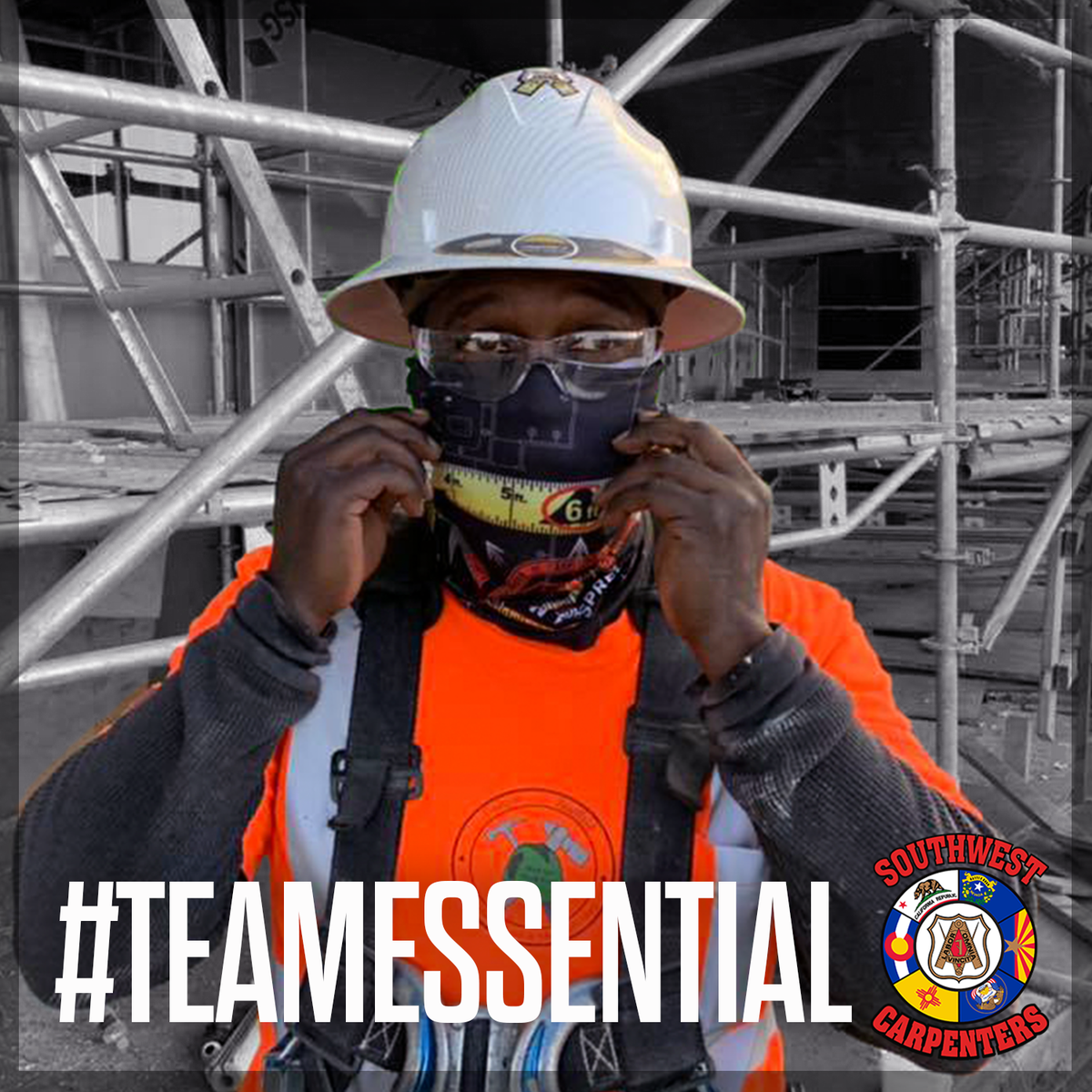 WSCarpenters's tweet photo. Remember to wear your masks or face coverings and follow recommended CDC guidelines. Staying safe is how we stay #Essential. ⚒️

#SWCarpenters #UnionCarpenters #TeamEssential #Brotherhood #EssentialWorkers #SkilledAndTrained #Carpenters #SouthwestCarpenters https://t.co/cHP580nyH5