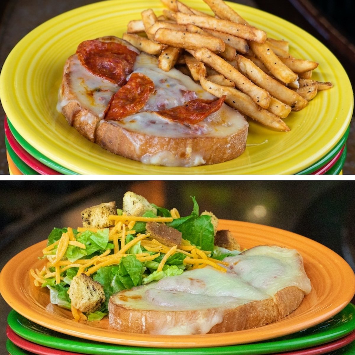 MeltBarGrilled's tweet photo. Hey, kids! Are you #TeamPepperoni or #TeamCheese?? Regardless of your preference, both versions of our French Bread Pizza are delicious! Join us today where kids ten years old and under eat for only $3 from our brand new kids’ menu! See you soon!! 🍕 #HalfOffTuesday https://t.co/zFUOZH8zQF