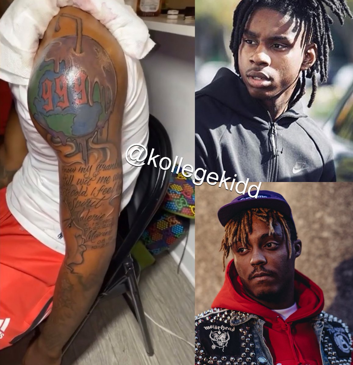 Kollege Kidd Polo G Honors Juice Wrld With 999 Tattoo Ripjuicewrld