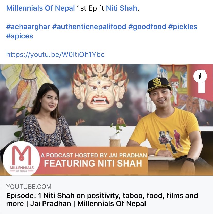 AchaarGhar's tweet image. Millennials of Nepal #JaiPradhan in conversation with @Nitishah45 at #AchaarGhar 🙂 check out this podcast 👍 #trylocal #buylocal 
youtu.be/W0ItiOh1Ybc