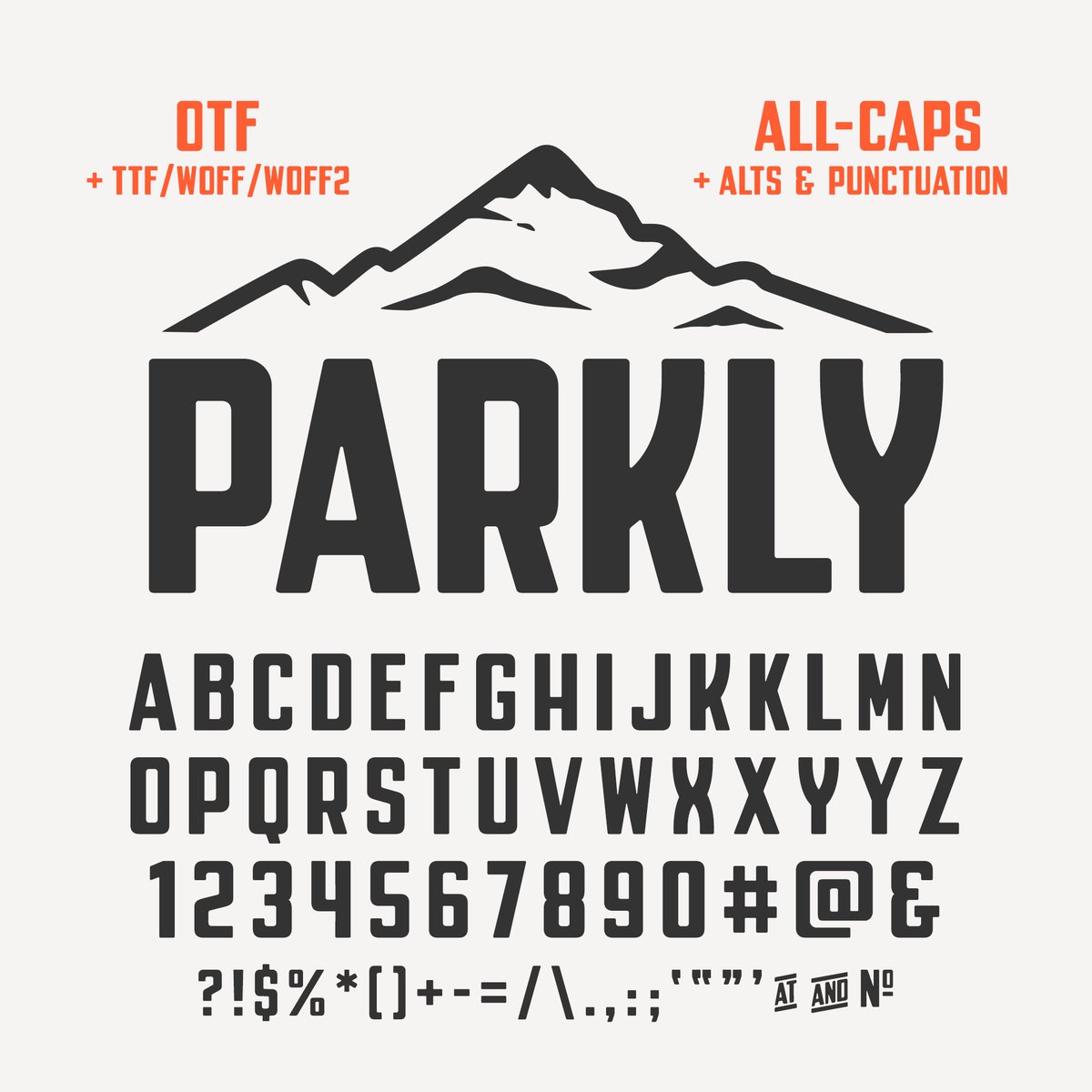 Dan Cederholm On Twitter Introducing Parkly My New Font Inspired By Vintage National Park Posters It S An All Caps Display Typeface That Includes Numbers Basic Punctuation And A Few Alternate Characters You Can Buy