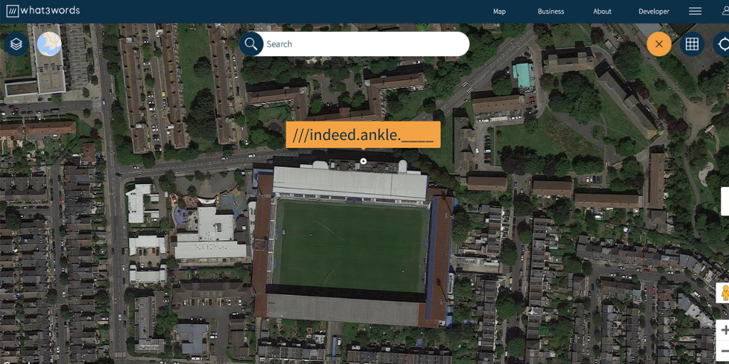 Aerial view of stadium at ///indeed.ankle.____