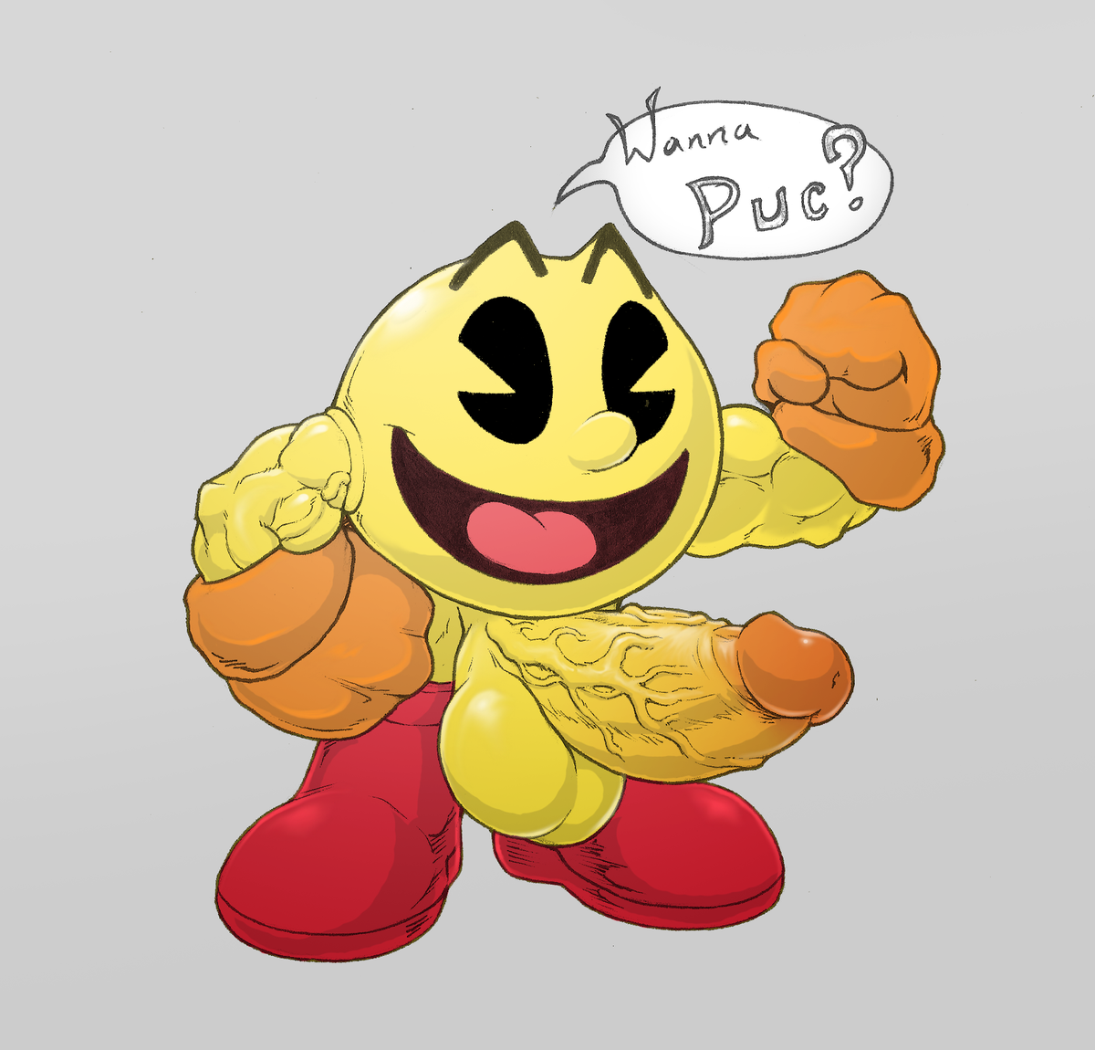 pac man with legs