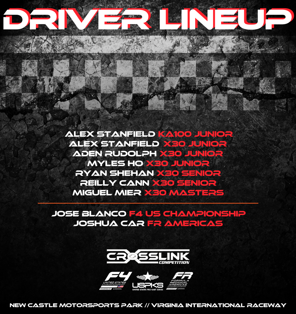CrosslinkMTSP's tweet photo. Busy weekend ahead!
- #TeamCrosslink #Karting program at @NewCastleMP for @USPKS Season Opener
- @F4Championship and @FR_Americas Drivers at @VIRNow
#PushToWin https://t.co/JOvENOyqBw