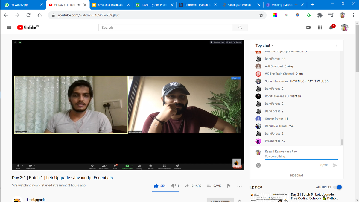 KesaniLathasri's tweet photo. Javascript Sessions are going awesome with Sai sir & Prasad Sawant sir!! Come and Let Join with Us!! 🙂🙂
#LetsUpgrade #LUFCS https://t.co/Ek652xB7xp