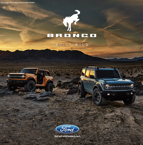 All-New 2021 BRONCO two-door and first-ever four-door models, ready for fun! #SoCalFordDealers #Bronco #TuesdayMotivation