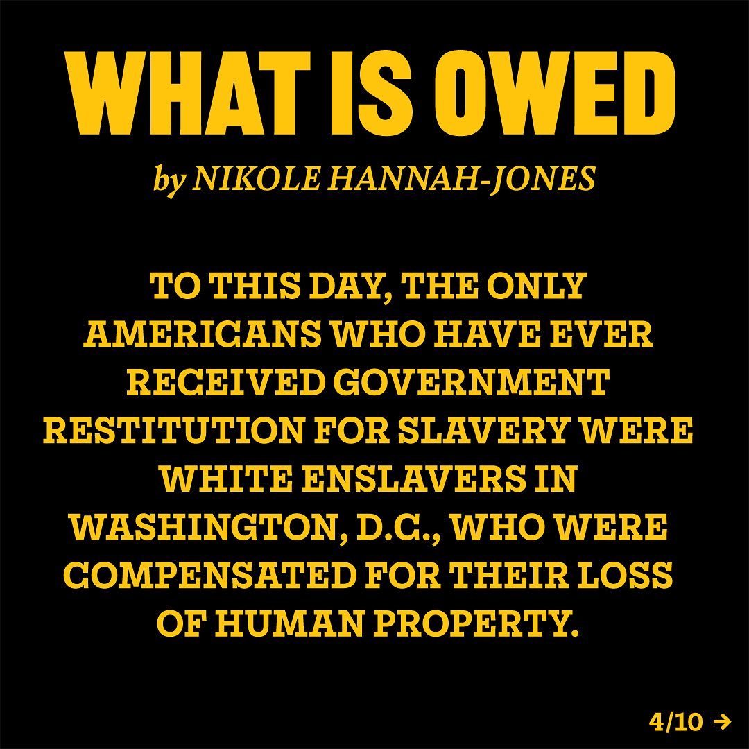 We can't understand racial injustice if we don't first understand the centuries-long forced economic disadvantage of Black Americans. “What Is Owed” in the NYT magazine by  @nhannahjones should be mandatory reading.  @nytimes  https://www.nytimes.com/interactive/2020/06/24/magazine/reparations-slavery.html?action=click&module=Top%20Stories&pgtype=Homepage