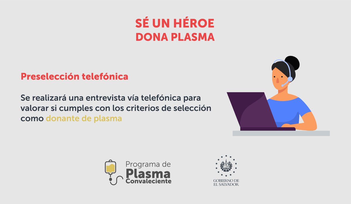 Si te has recuperado de #COVID19 puedes ser parte de nuestro programa de plasma convaleciente.

Conoce los pasos a seguir para realizar la primera donación, es un proceso fácil y sencillo, que inicia con una entrevista telefónica, para conocer los datos del potencial donante.